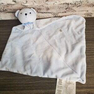Carter's Precious First Blue Bear Rattle Blue Baby Security Blanket Lovey 2010